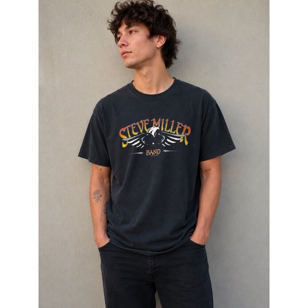 Steve Miller Band Fly Like An Eagle 2005 T Shirt XL Black Rock Vintage Grunge